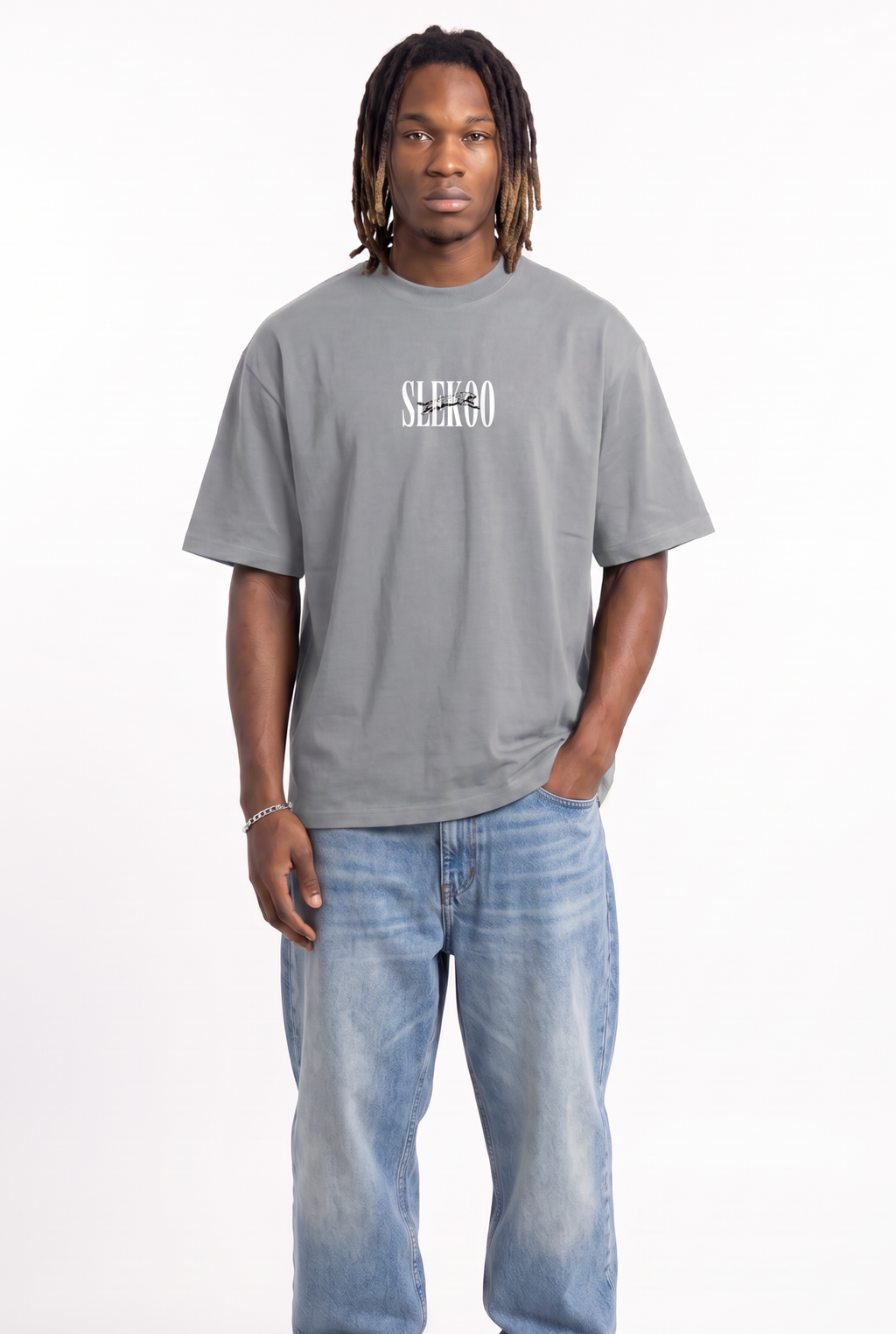 Cheetah Silver Unisex Oversize T-Shirt