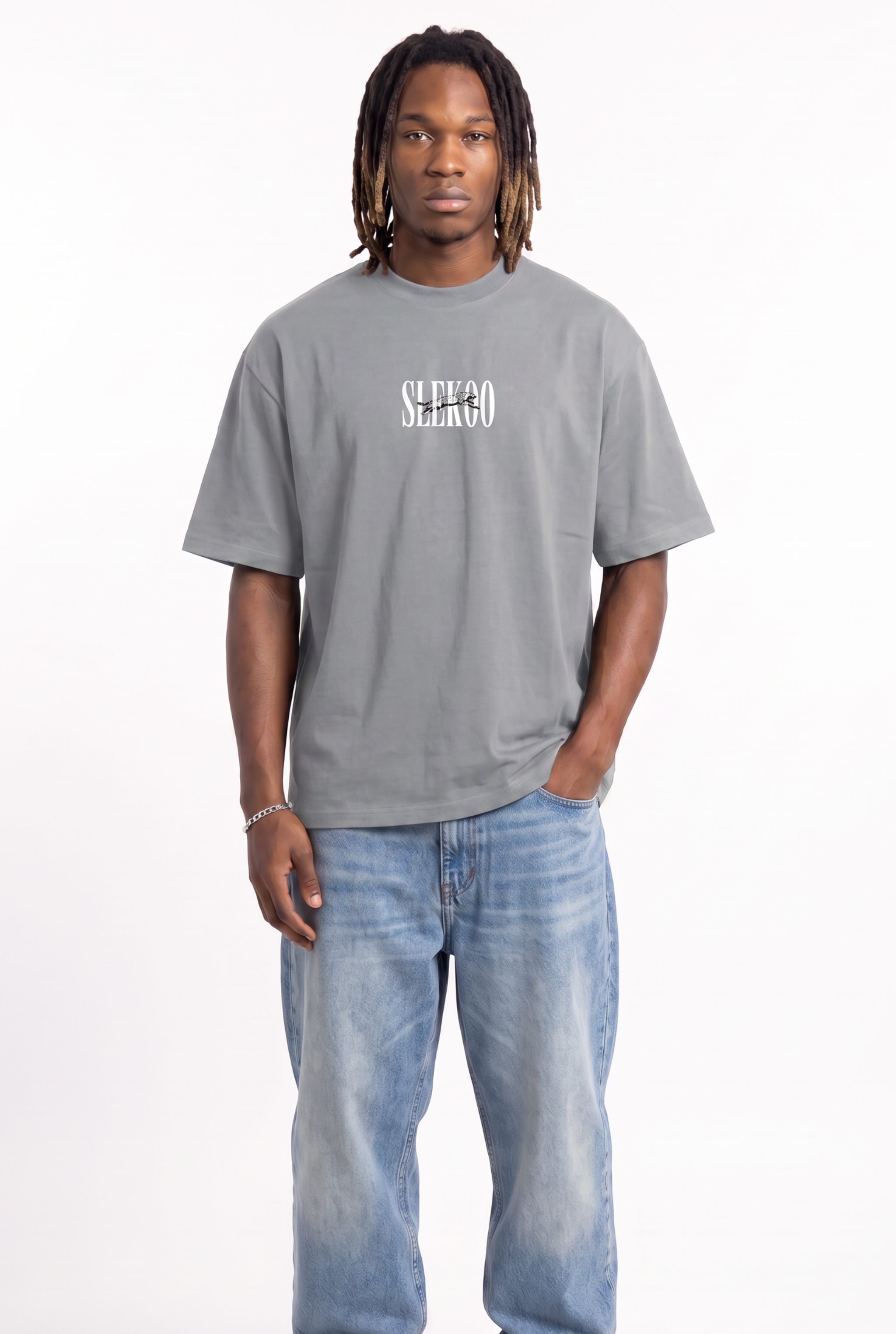 Cheetah Silver Unisex Oversize T-Shirt