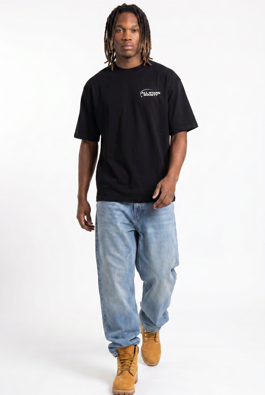 Stars Society Black Unisex Oversize T-Shirt