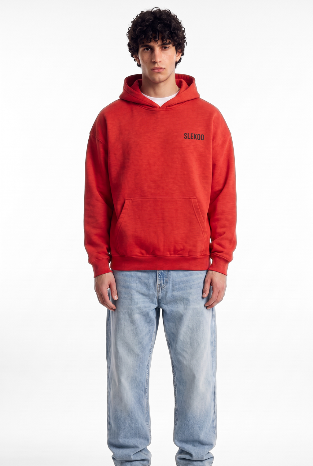 Unisex Red Oversize Slekoo Hoodie