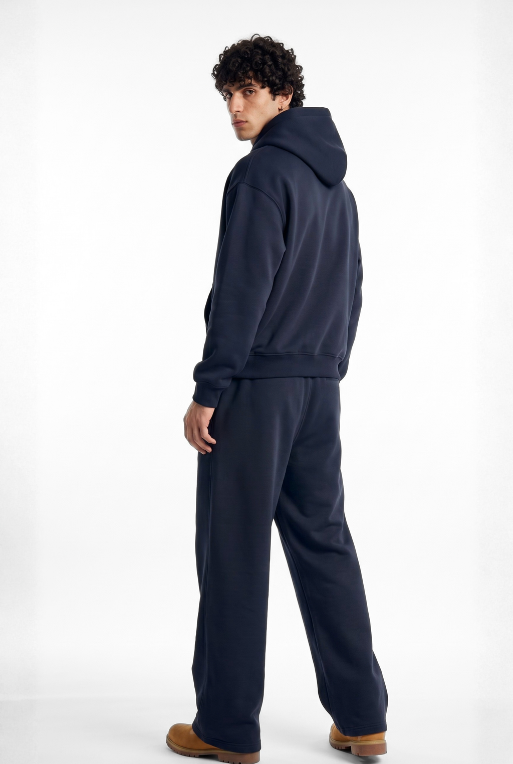 Basics Unisex Dark Navy Tracksuit Oversize Hoodie & Baggy Sweatpants