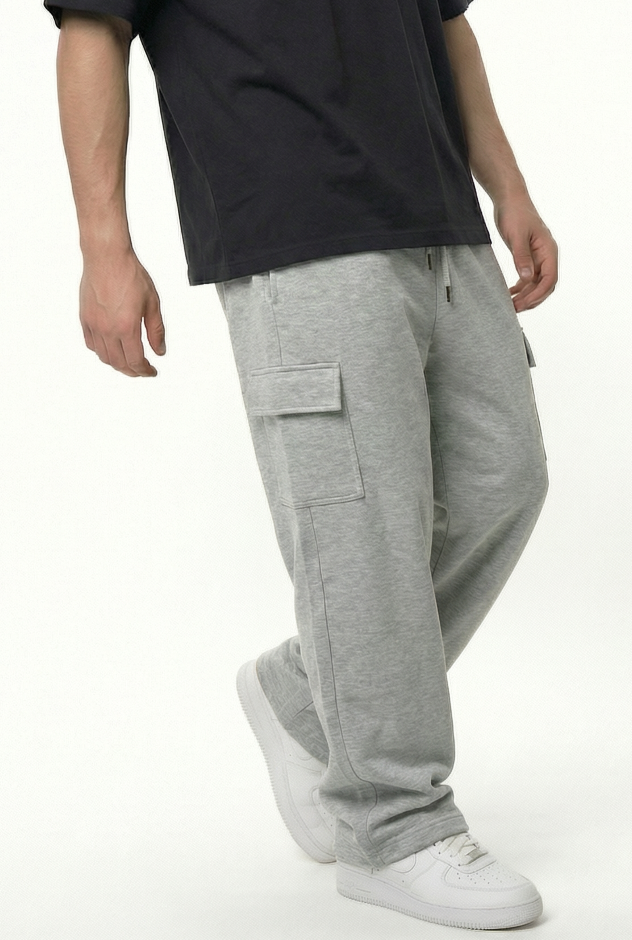 Basic Baggy Cargo Terry Pants