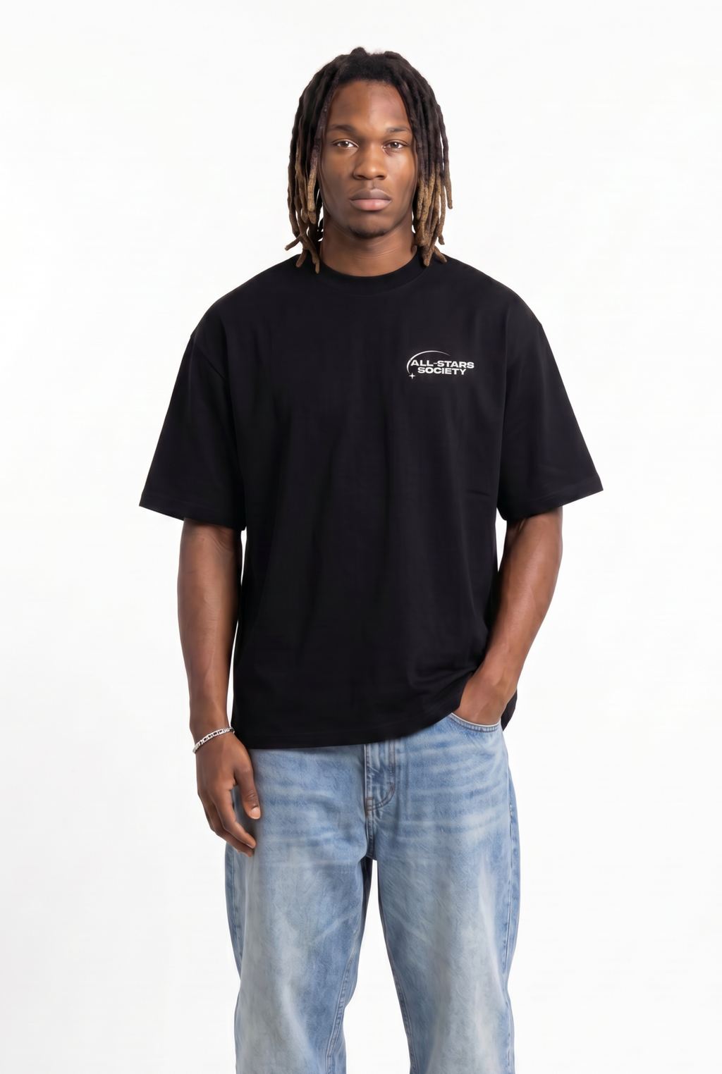 Stars Society Black Unisex Oversize T-Shirt