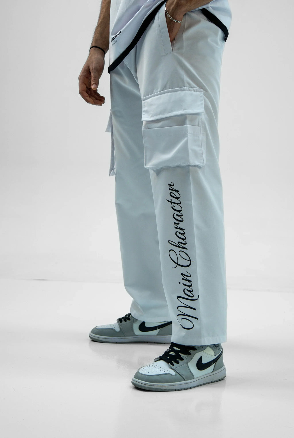 Unisex Baggy Cargo Twill White Pants Mcc Edition