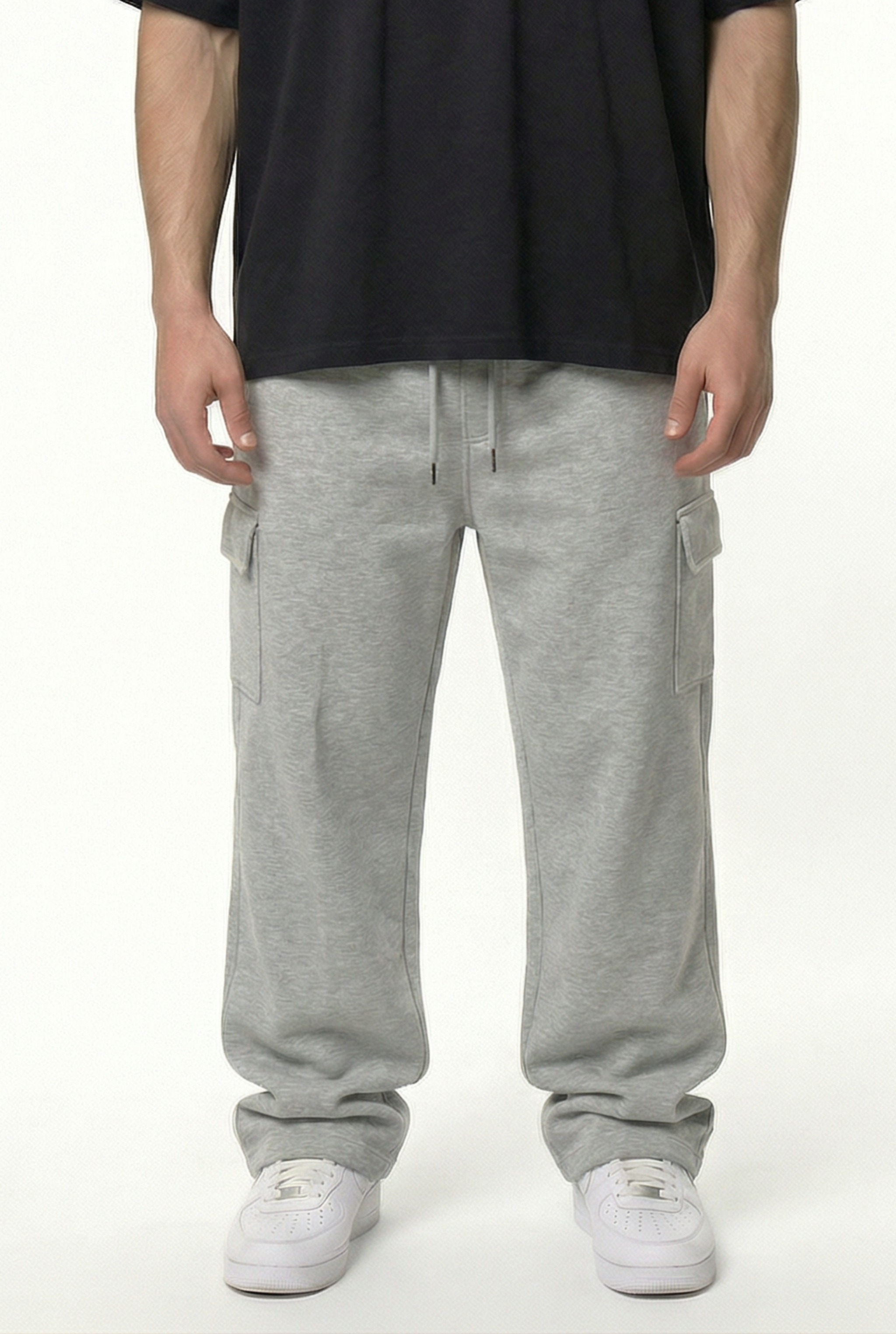 Basic Baggy Cargo Terry Pants