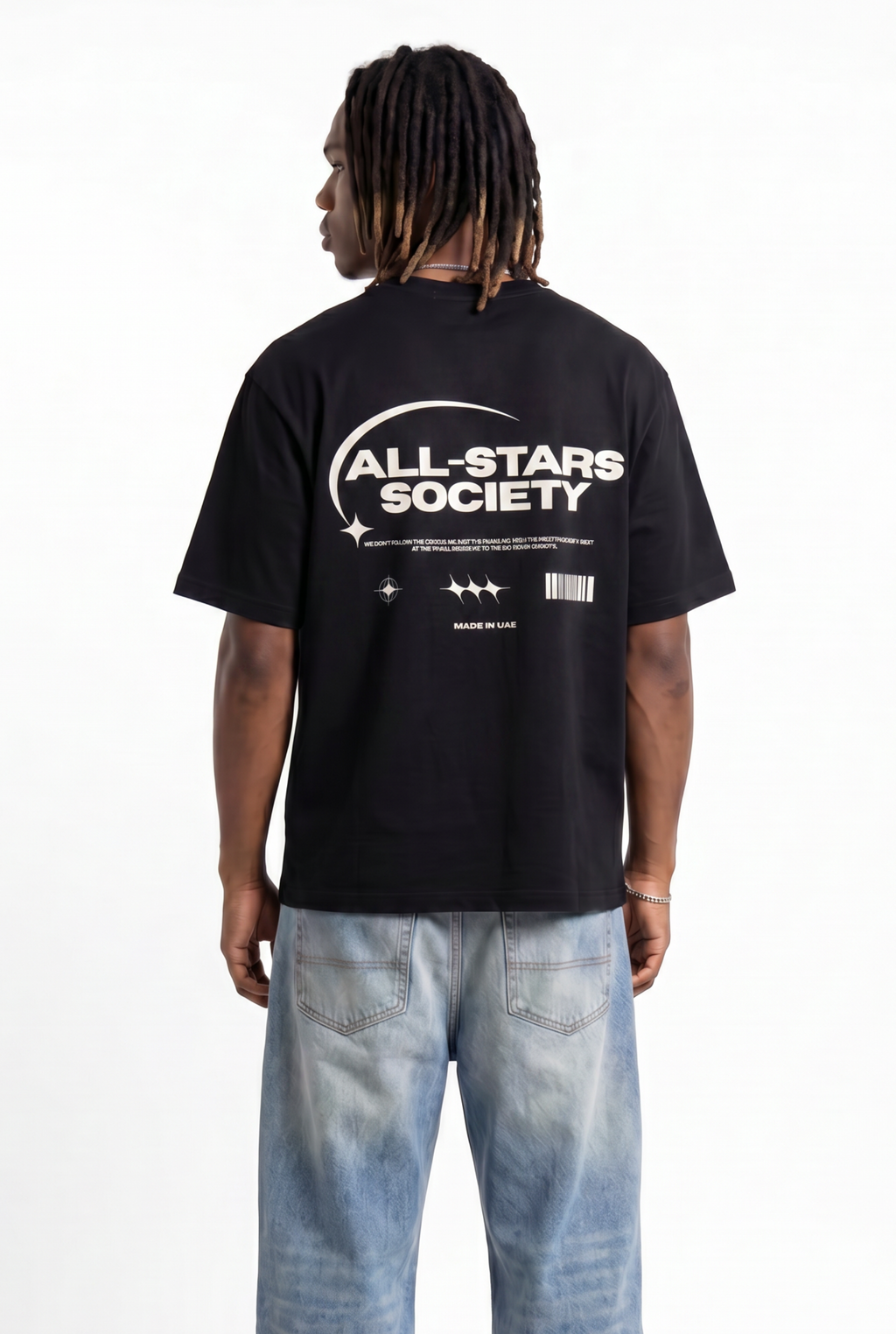 Stars Society Black Unisex Oversize T-Shirt
