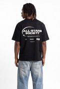 Stars Society Black Unisex Oversize T-Shirt