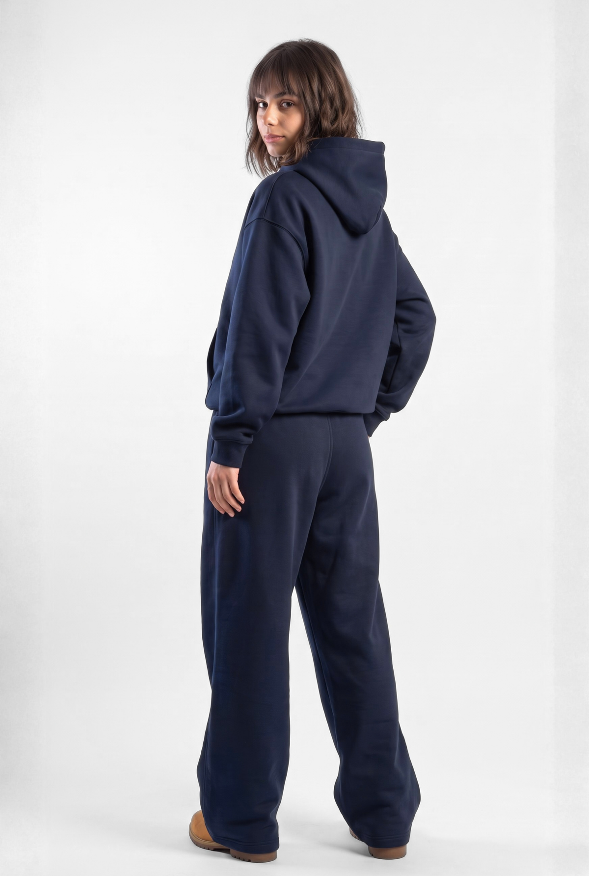 Basics Unisex Dark Navy Tracksuit Oversize Hoodie & Baggy Sweatpants