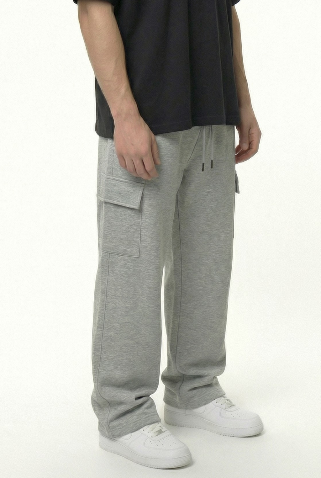 Basic Baggy Cargo Terry Pants