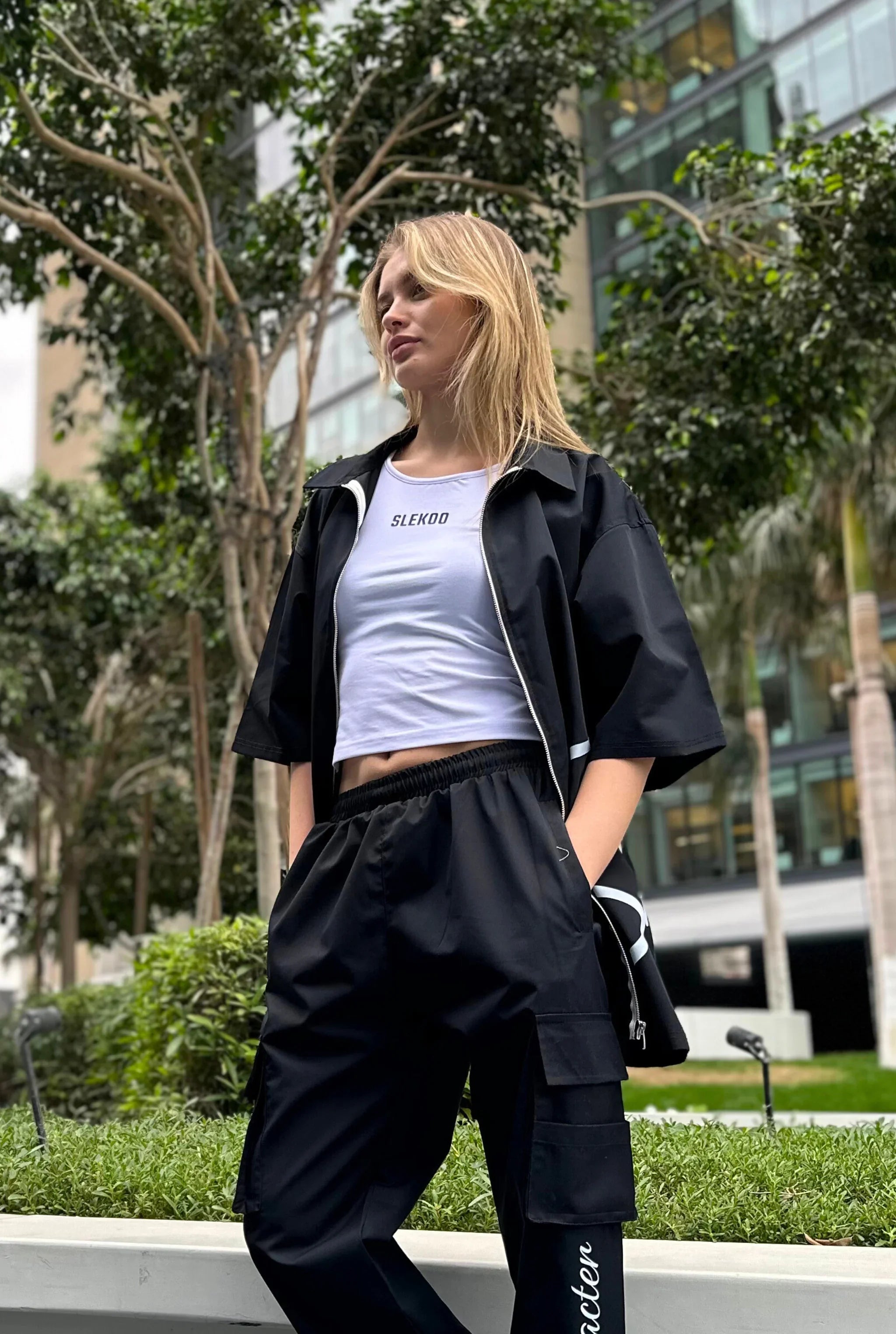 Unisex Polo Zipper Oversize Shirt