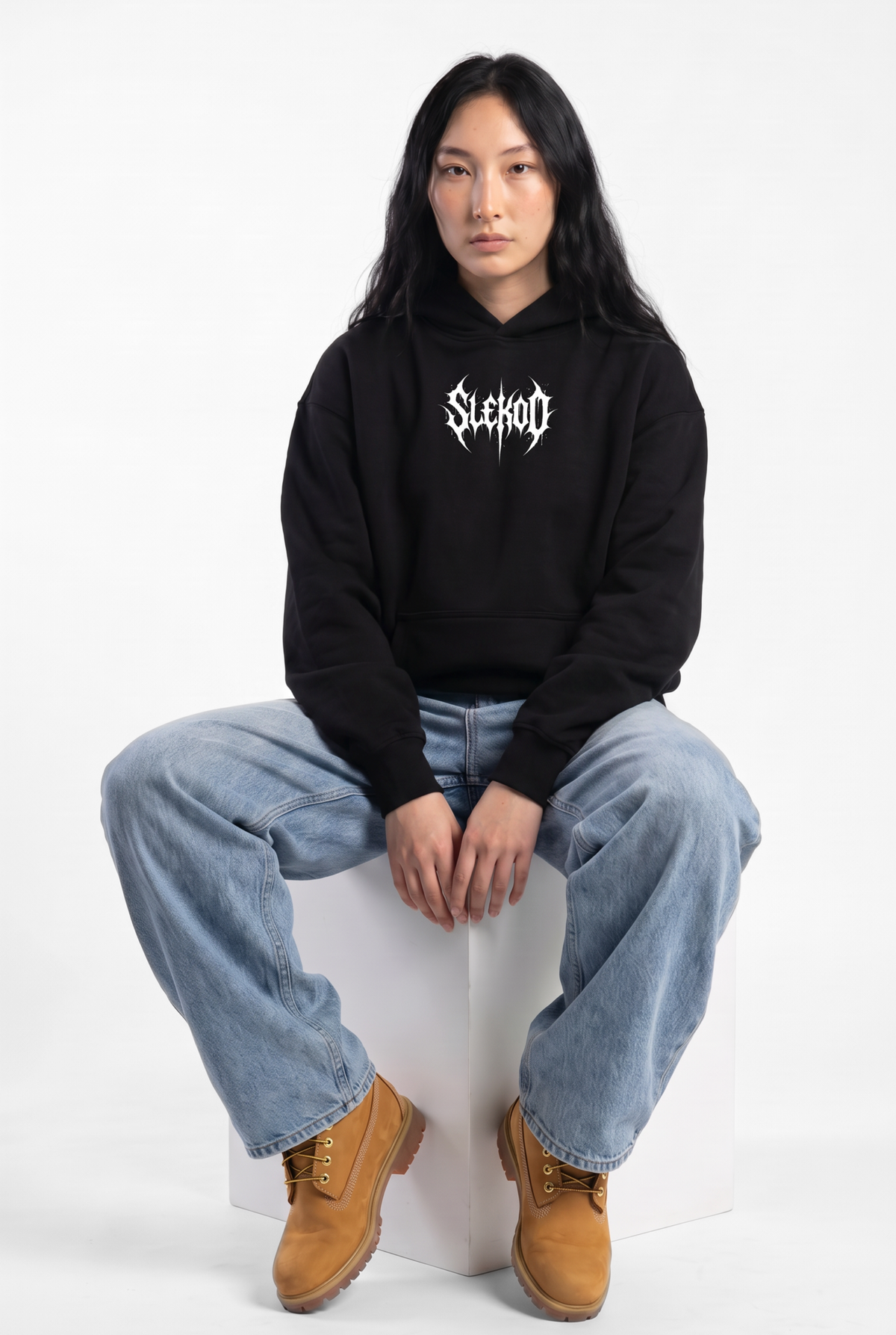 Metallic Black Unisex Oversize Hoodie