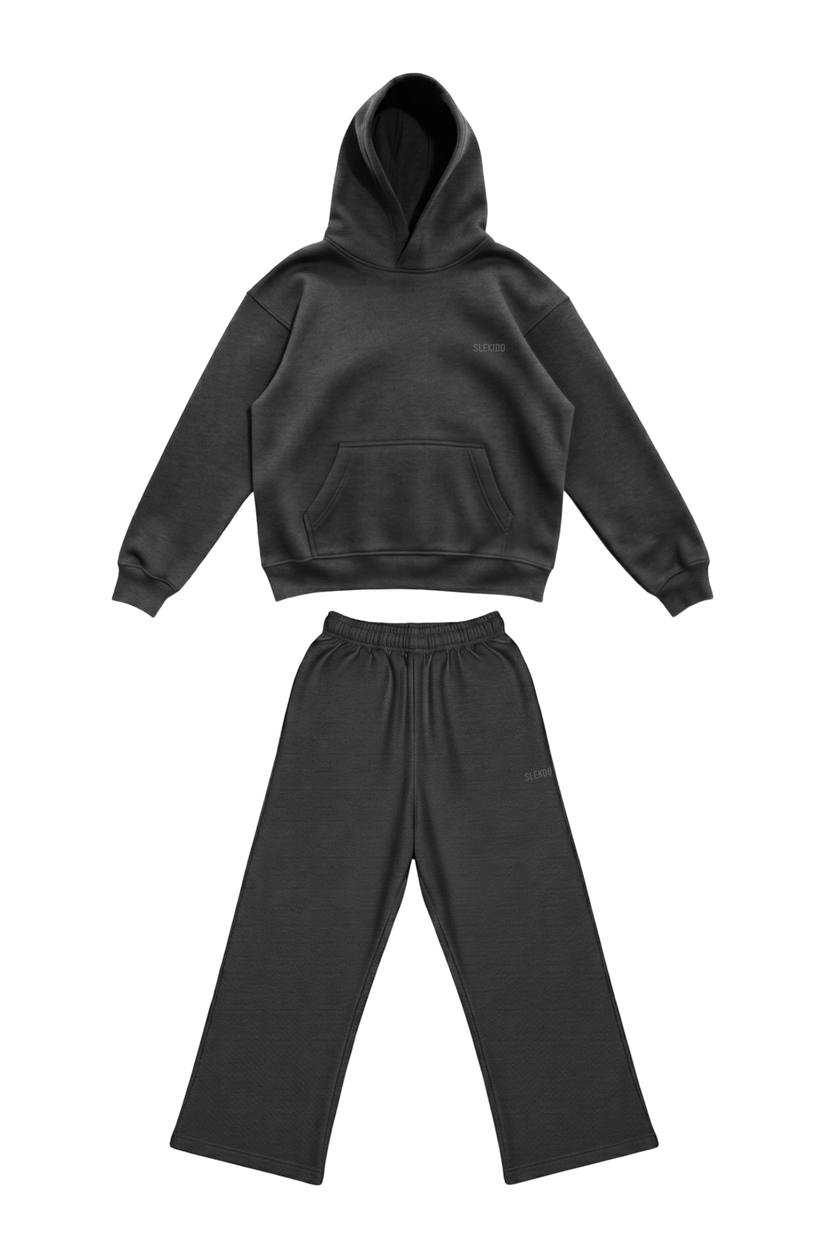Basics Unisex Stone Grey Tracksuit Oversize Hoodie & Baggy Sweatpants
