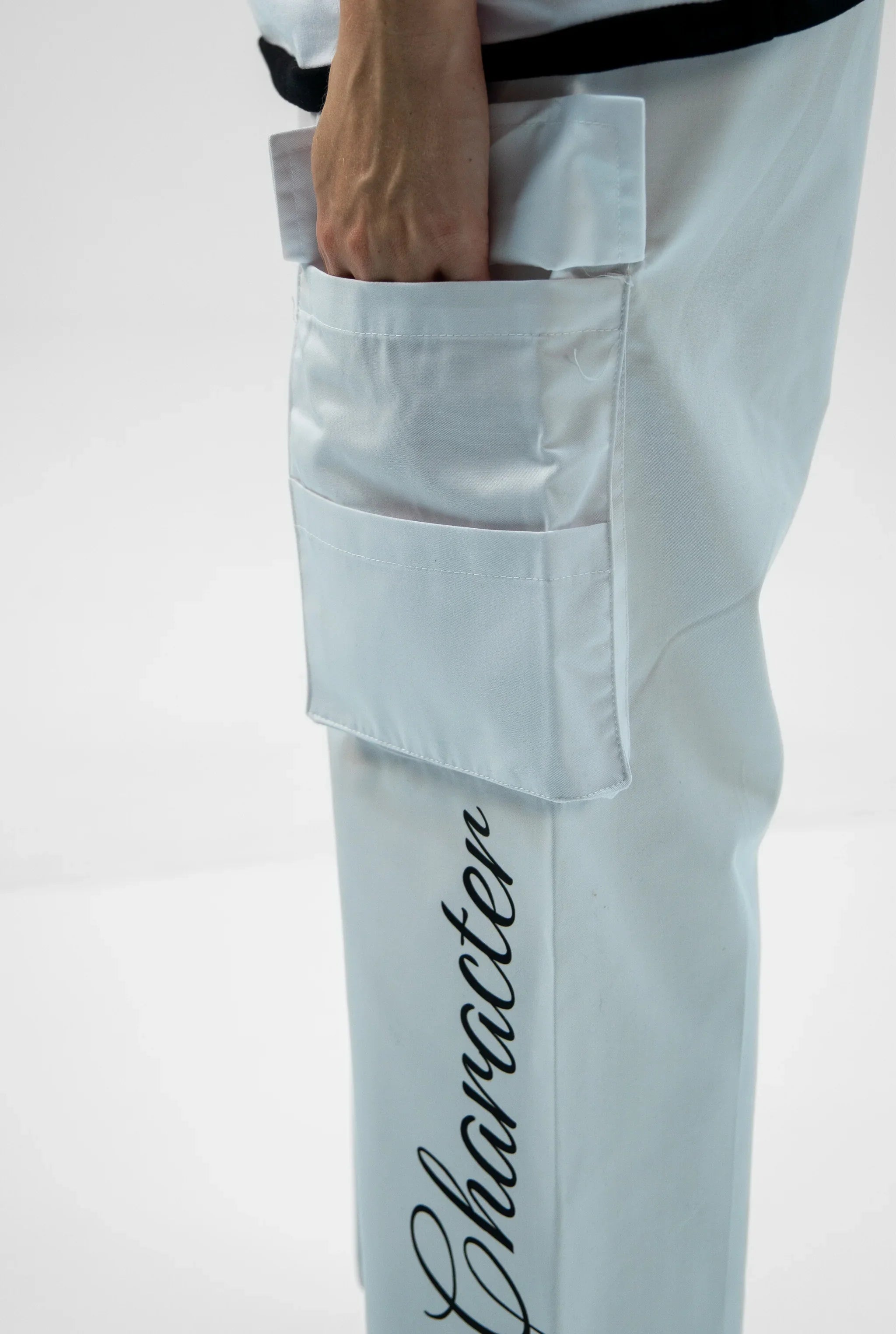 Unisex Baggy Cargo Twill White Pants Mcc Edition
