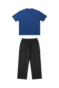Basic Blue Oversize T-Shirt & Baggy Cargo Pants Set