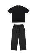 Basic Black Oversize T-Shirt & Baggy Cargo Pants Set