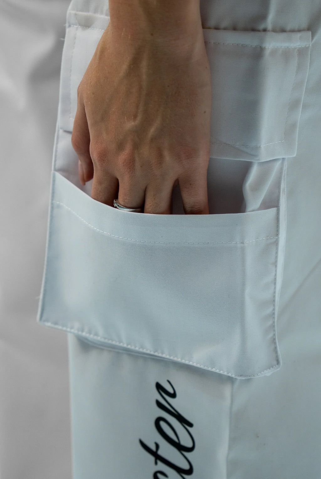 Unisex Baggy Cargo Twill White Pants Mcc Edition