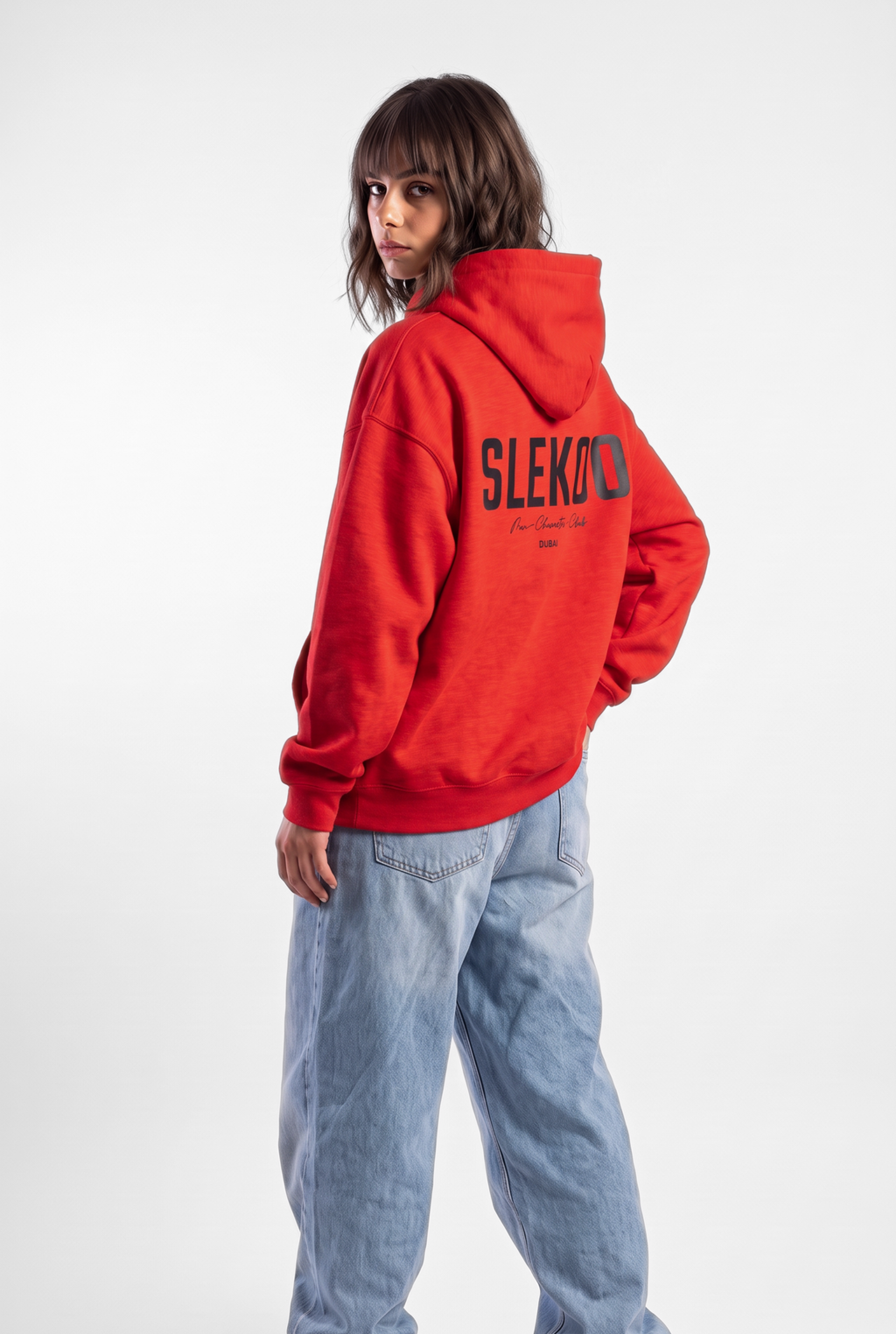 Unisex Red Oversize Slekoo Hoodie