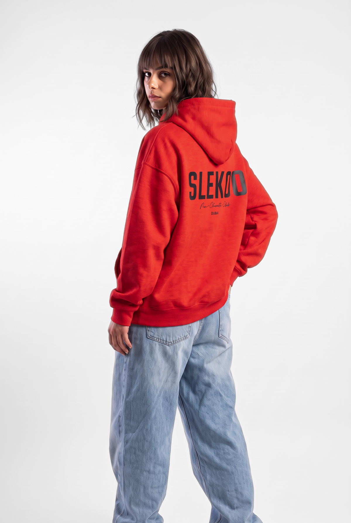 Unisex Red Oversize Slekoo Hoodie