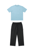Basic Baby Blue Oversize T-Shirt & Baggy Cargo Pants Set