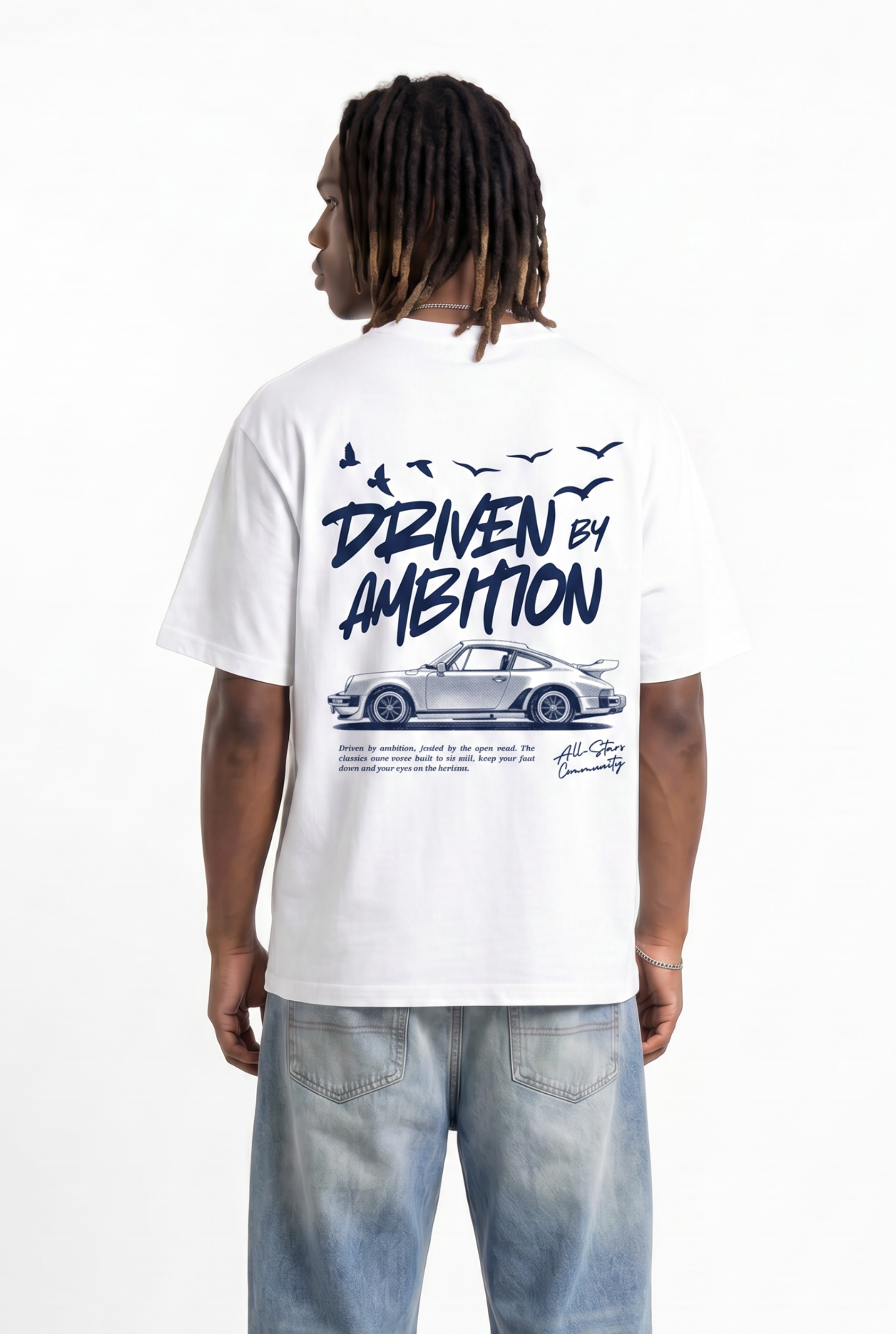 Driven By Ambition White Unisex Oversize T-Shirt