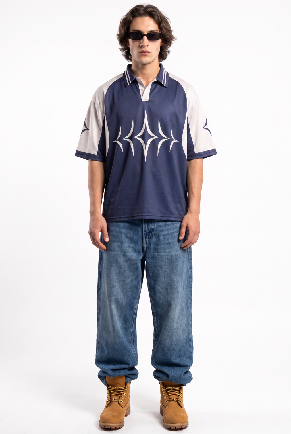 Collective 26 Navy Beige Polo Oversize Jersey