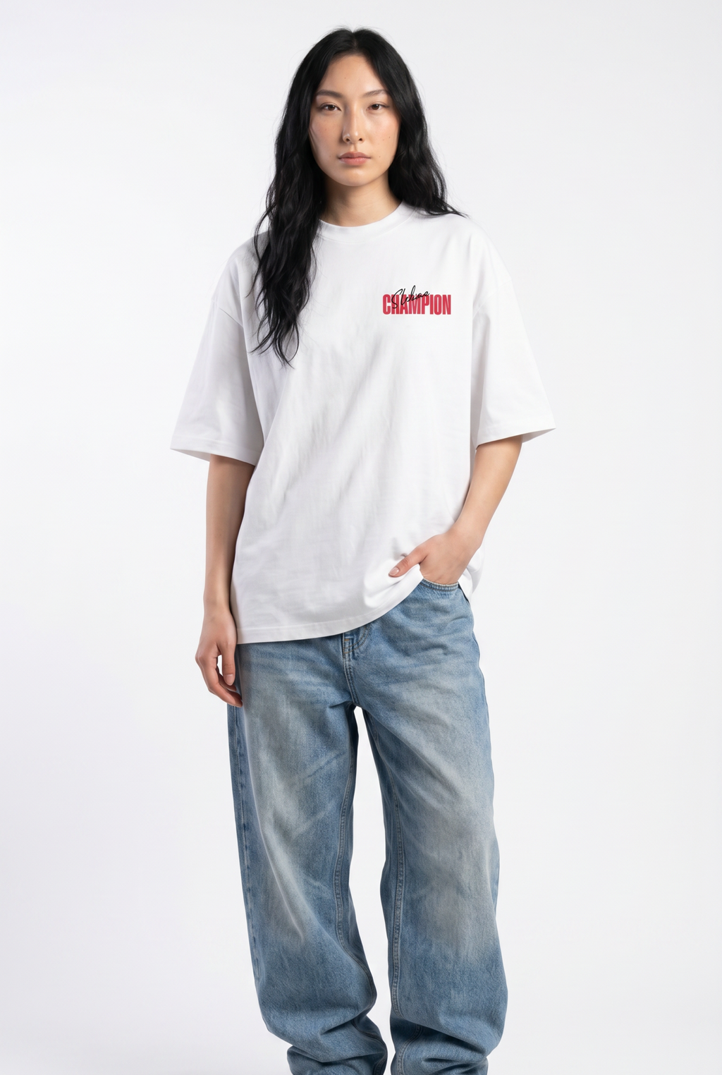 Slekoo Champion White Unisex Oversize T-Shirt