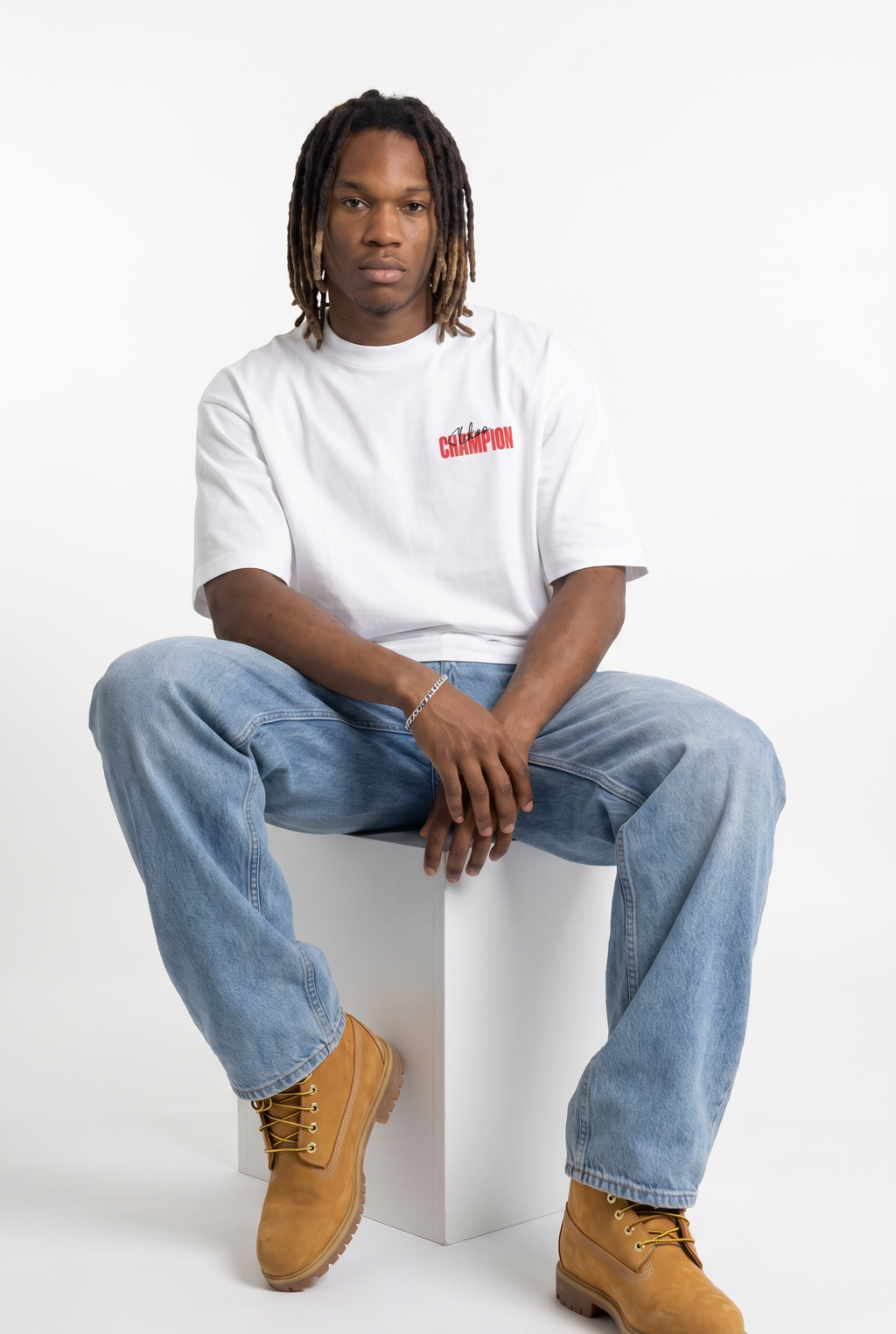 Slekoo Champion White Unisex Oversize T-Shirt