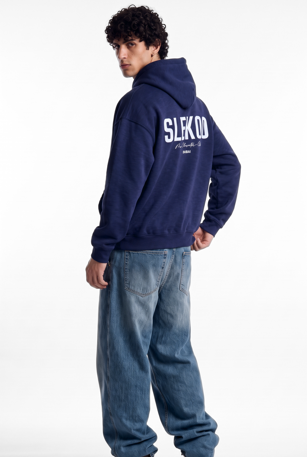 Unisex Navy Oversize Slekoo Hoodie