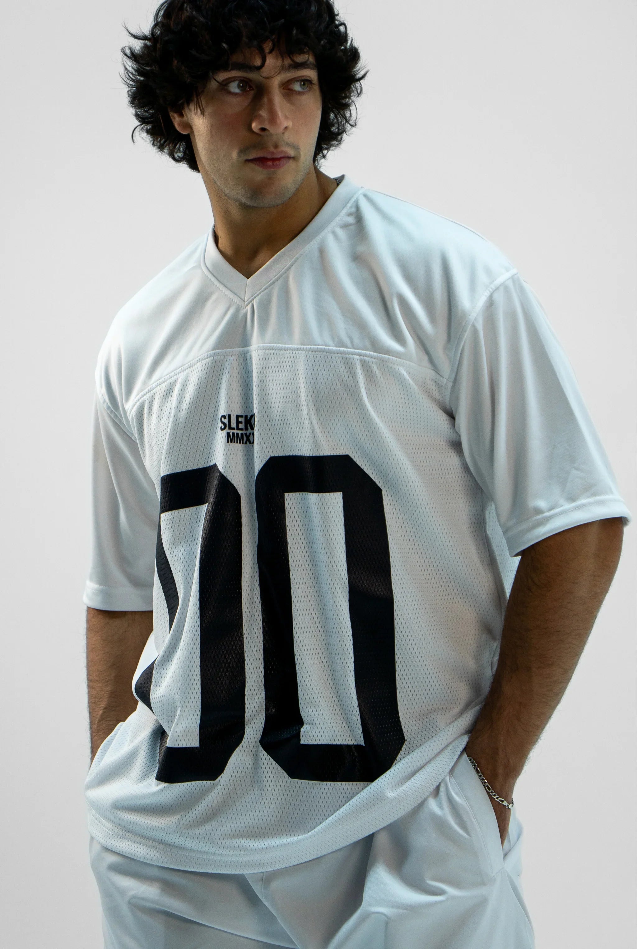 Unisex White Oversize Mesh Jersey SS25 Edtion