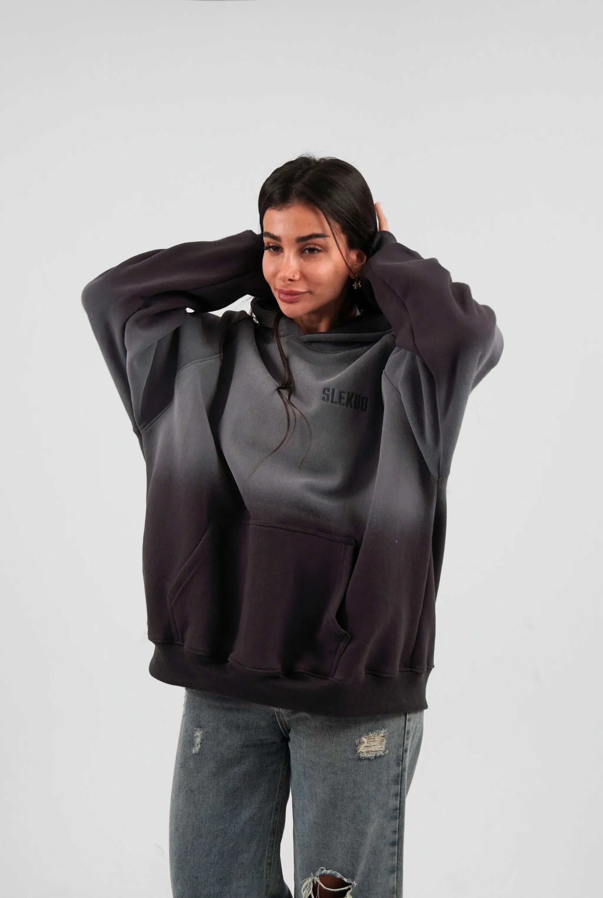 Unisex Faded Washed Oversize Hoodie Dark Gray Edition