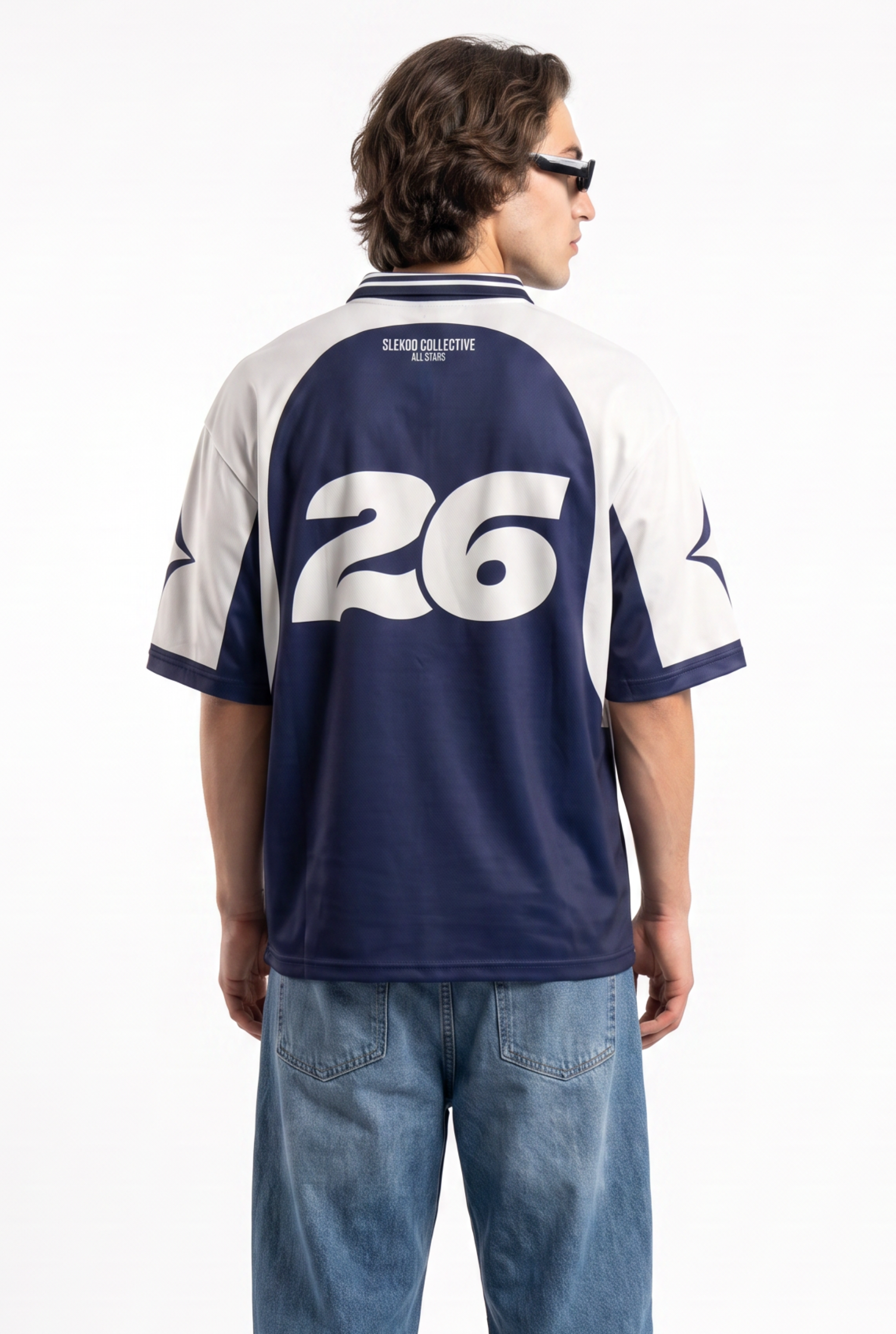 Collective 26 Navy Beige Polo Oversize Jersey