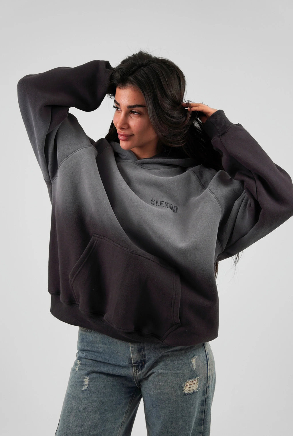 Unisex Faded Washed Oversize Hoodie Dark Gray Edition