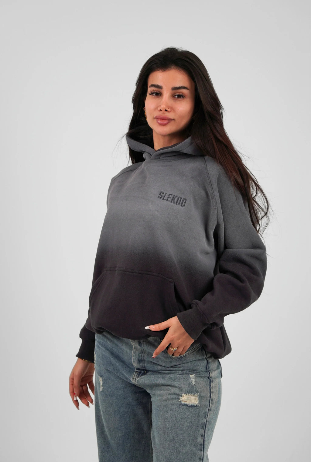Unisex Faded Washed Oversize Hoodie Dark Gray Edition