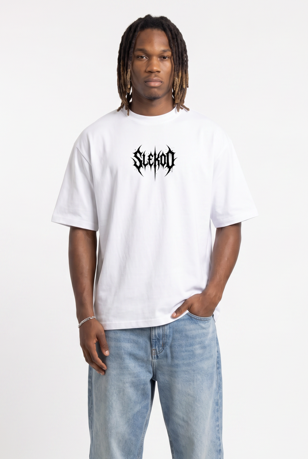 Metallic White Unisex Oversize T-Shirt