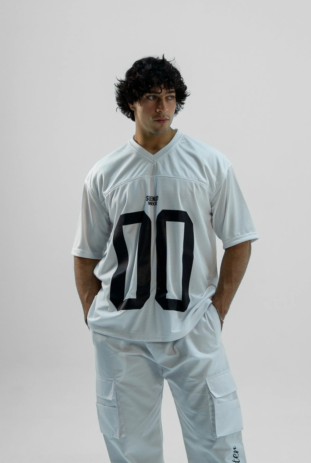 Unisex White Oversize Mesh Jersey SS25 Edtion