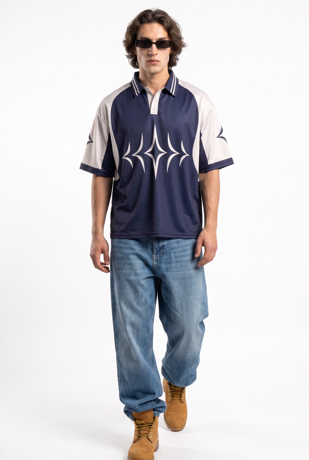 Collective 26 Navy Beige Polo Oversize Jersey