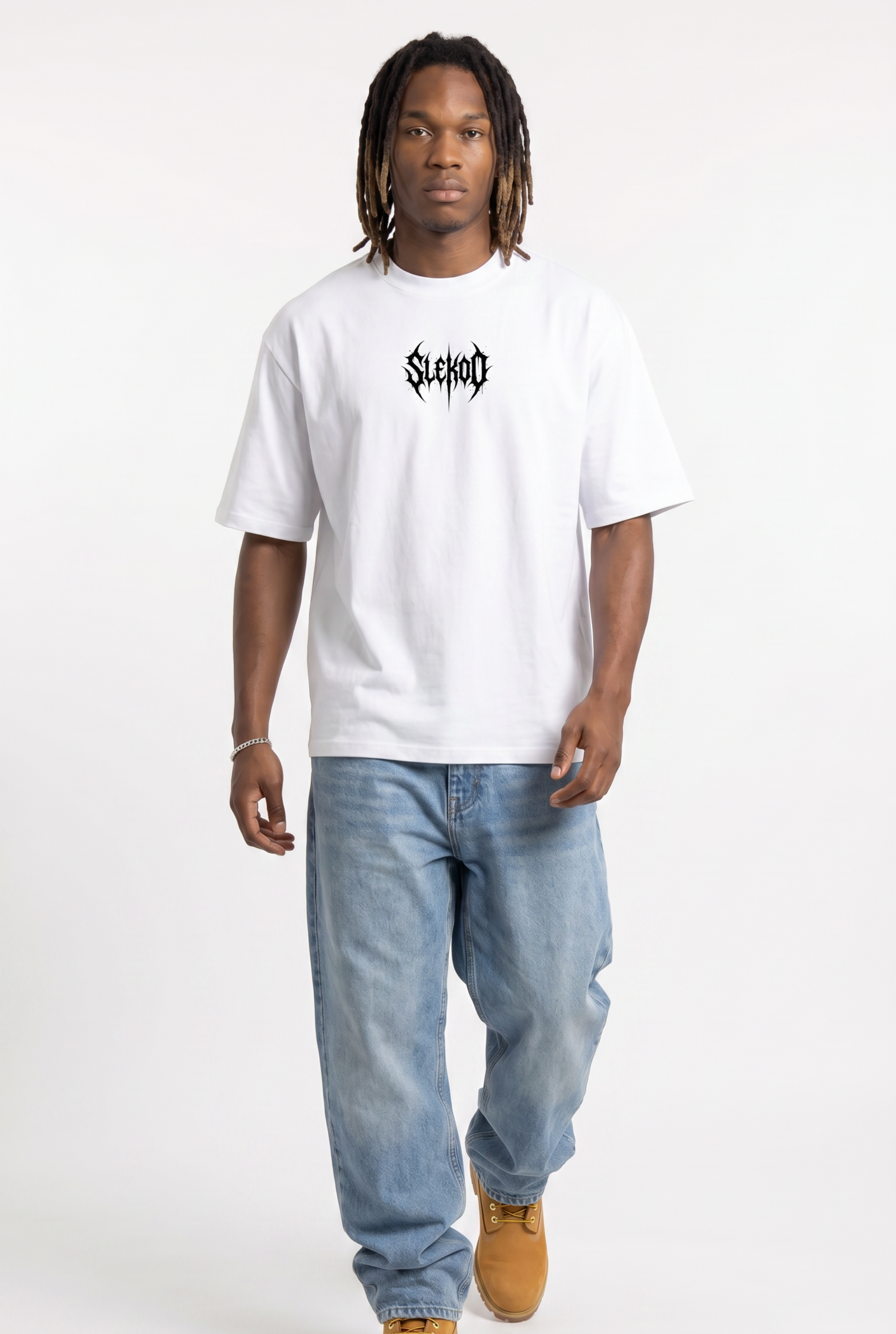 Metallic White Unisex Oversize T-Shirt