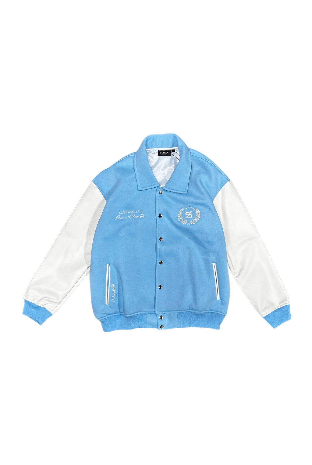 Unisex Slekoo Baby Blue Varsity Jacket