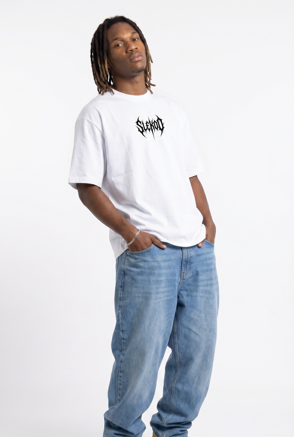 Metallic White Unisex Oversize T-Shirt
