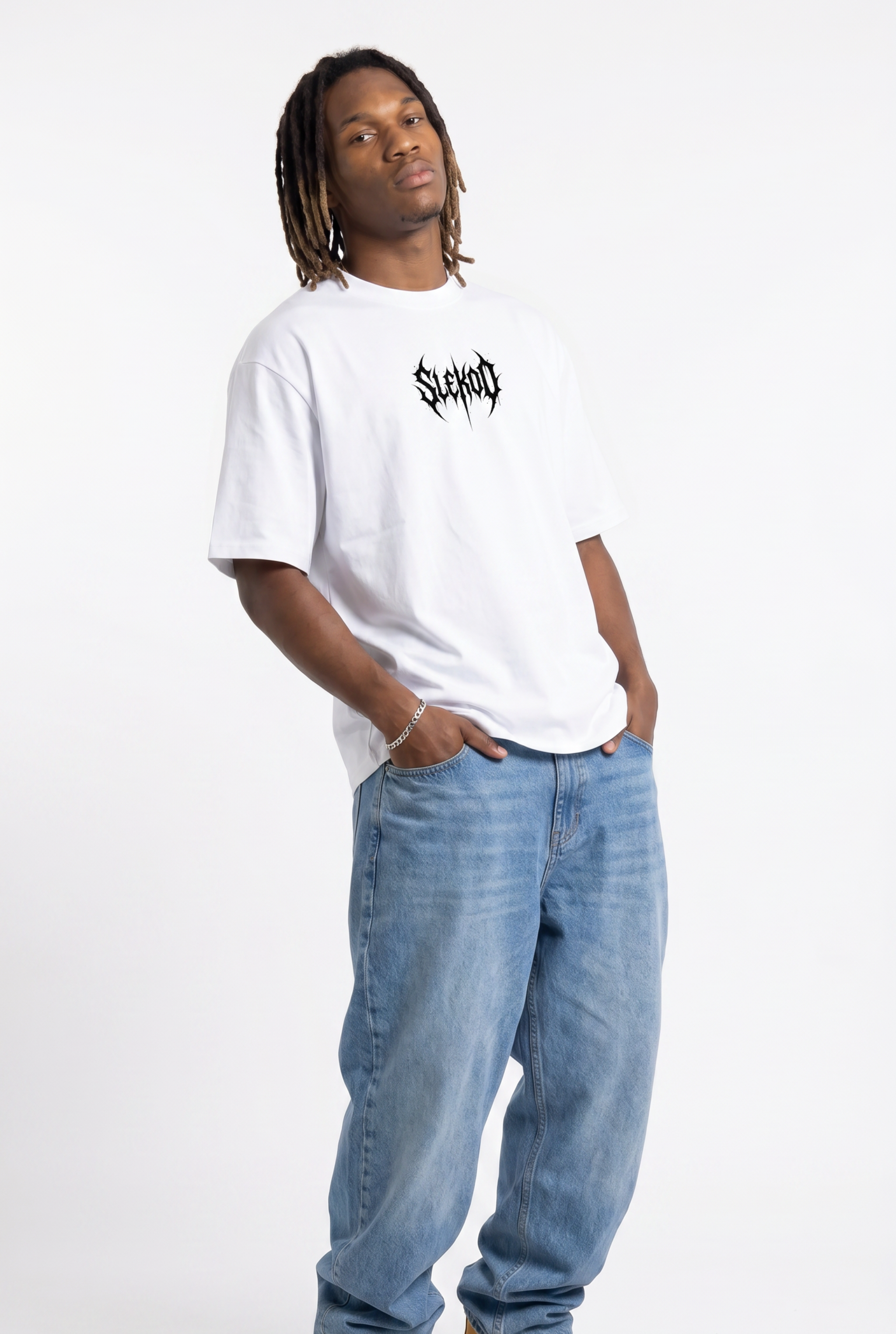 Metallic White Unisex Oversize T-Shirt