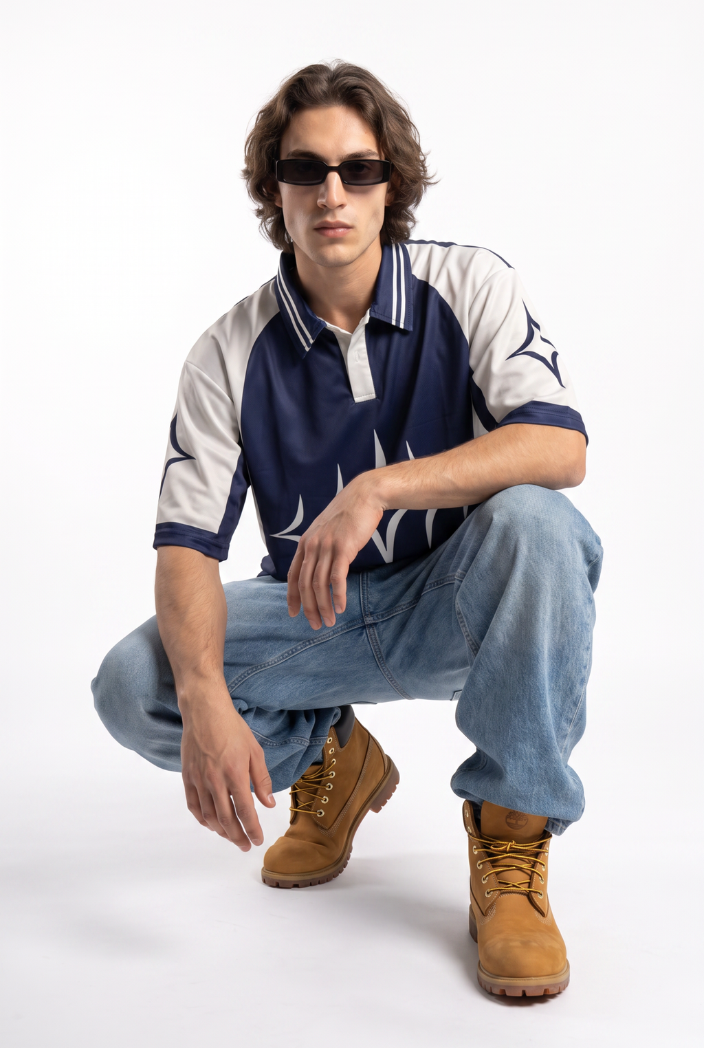 Collective 26 Navy Beige Polo Oversize Jersey