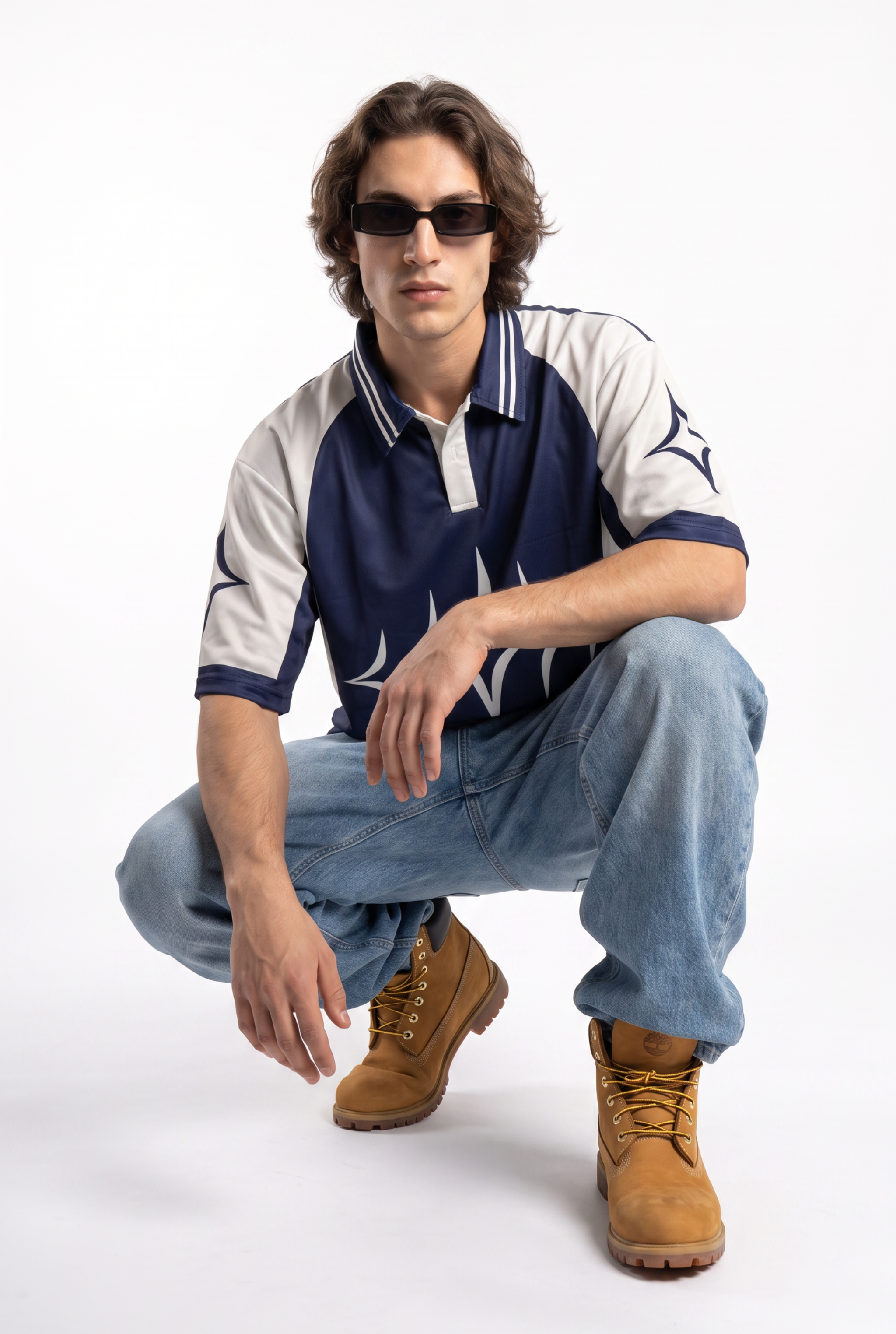 Collective 26 Navy Beige Polo Oversize Jersey