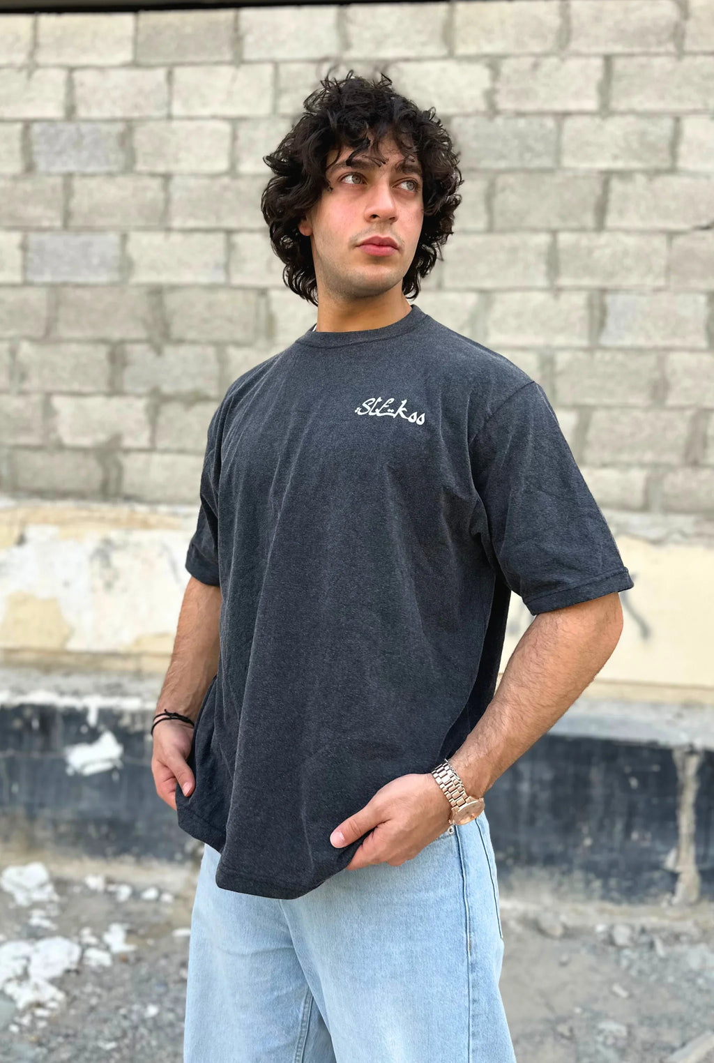 Unisex Stone Washed Slekoo Oversize T-shirt