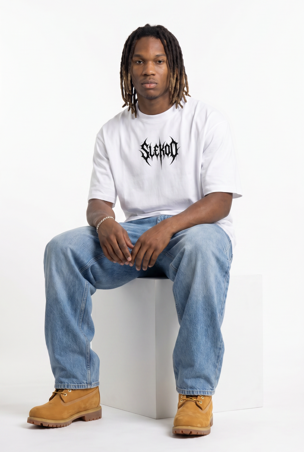 Metallic White Unisex Oversize T-Shirt