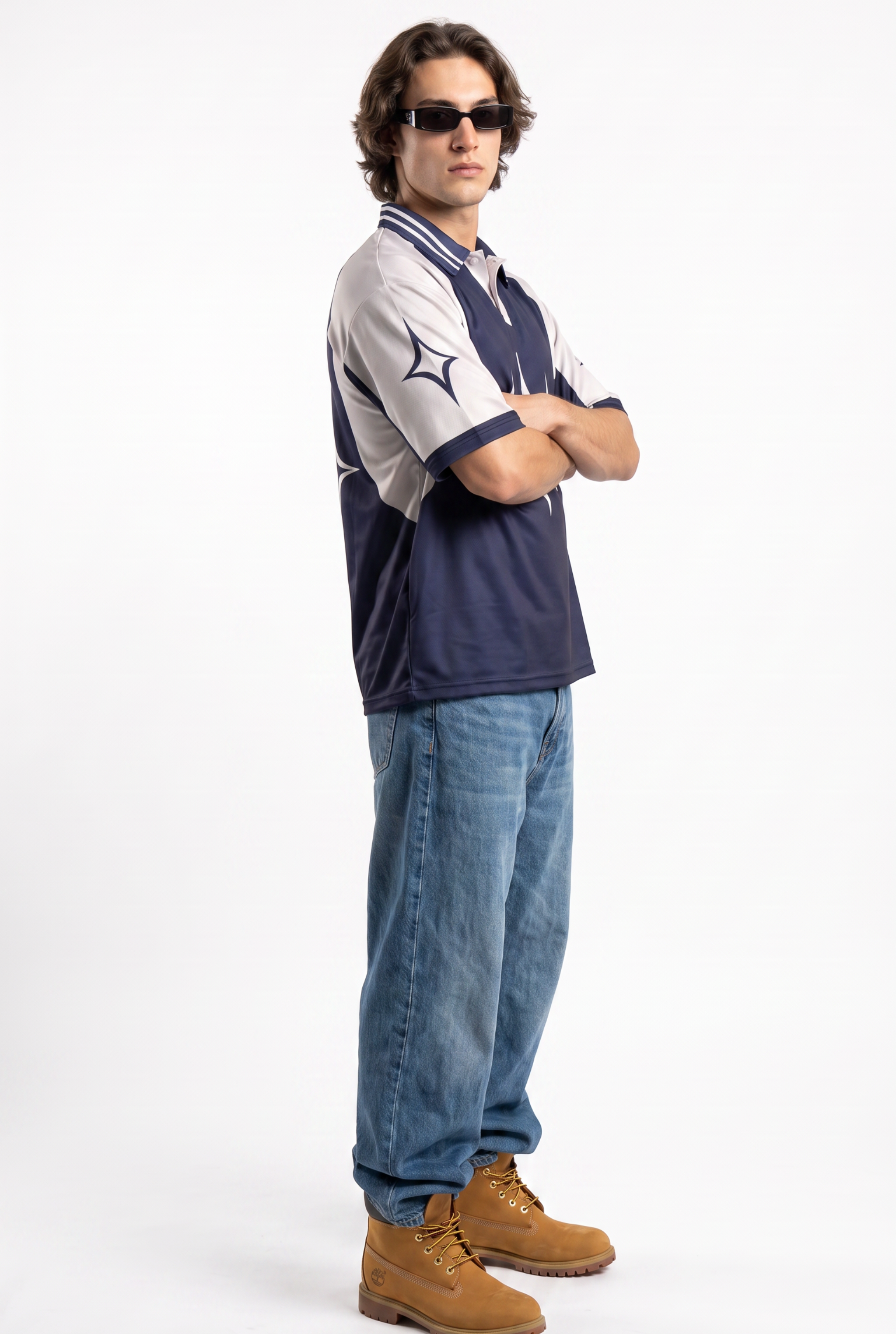 Collective 26 Navy Beige Polo Oversize Jersey
