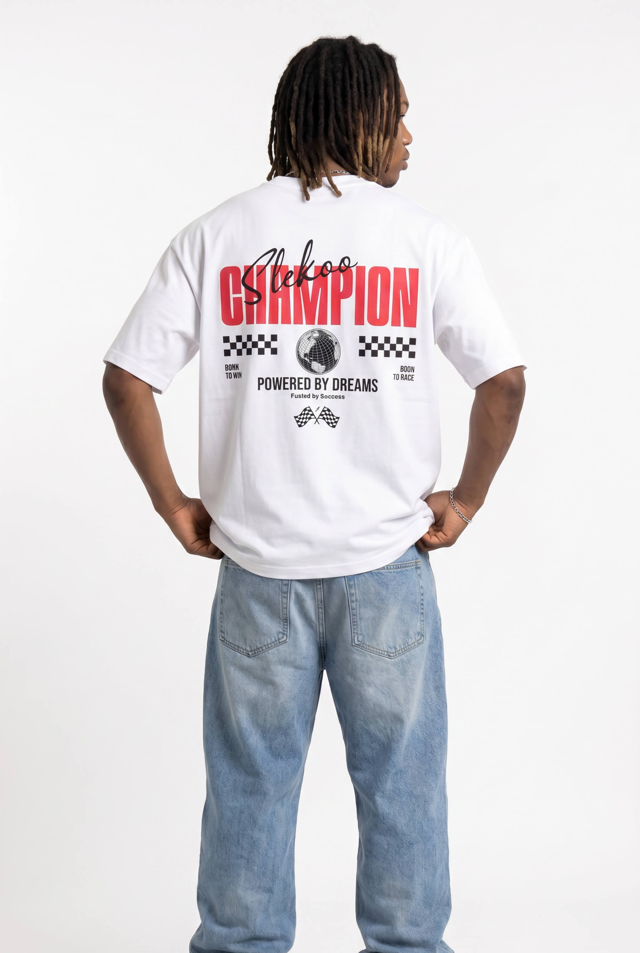 Slekoo Champion White Unisex Oversize T-Shirt