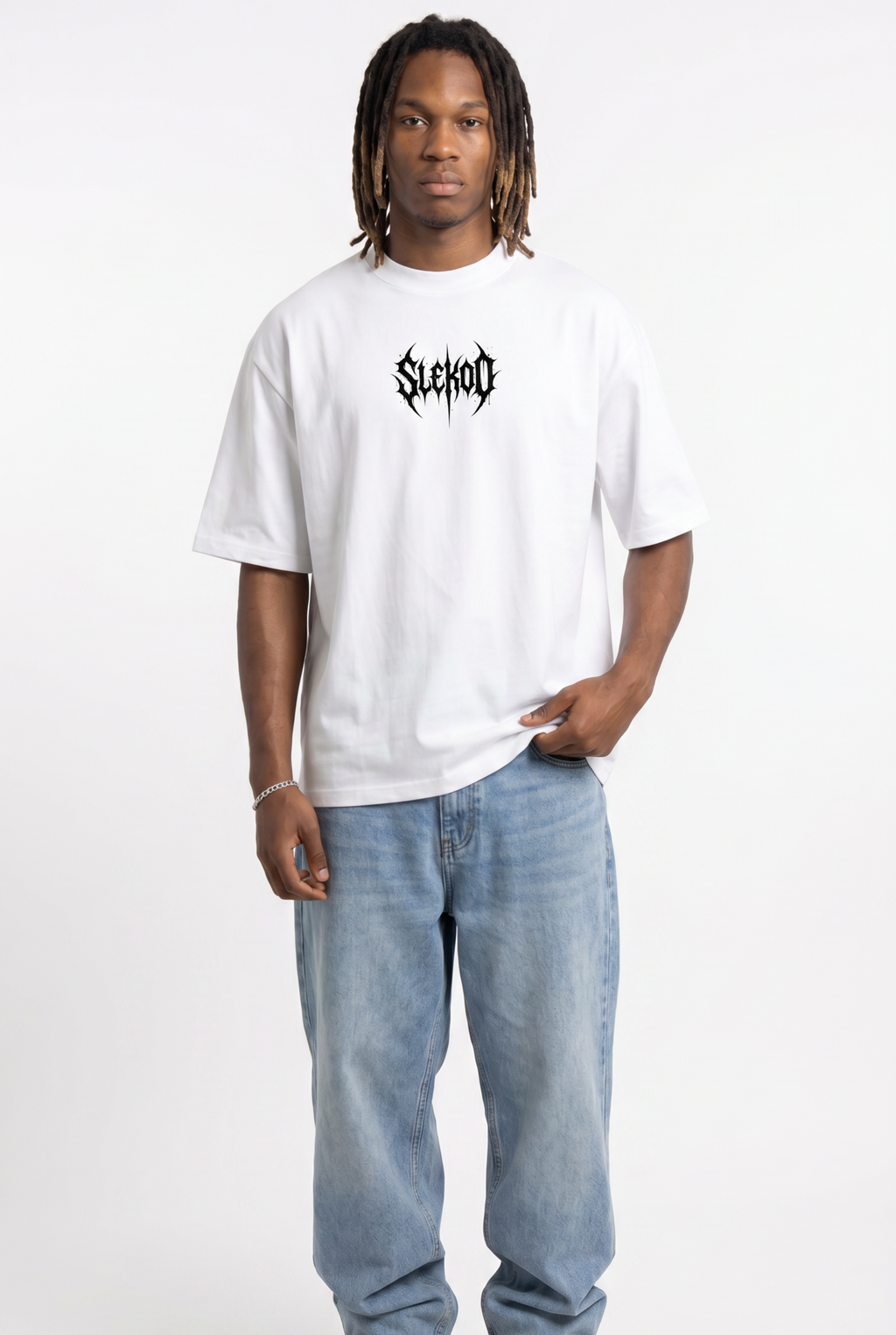 Metallic White Unisex Oversize T-Shirt