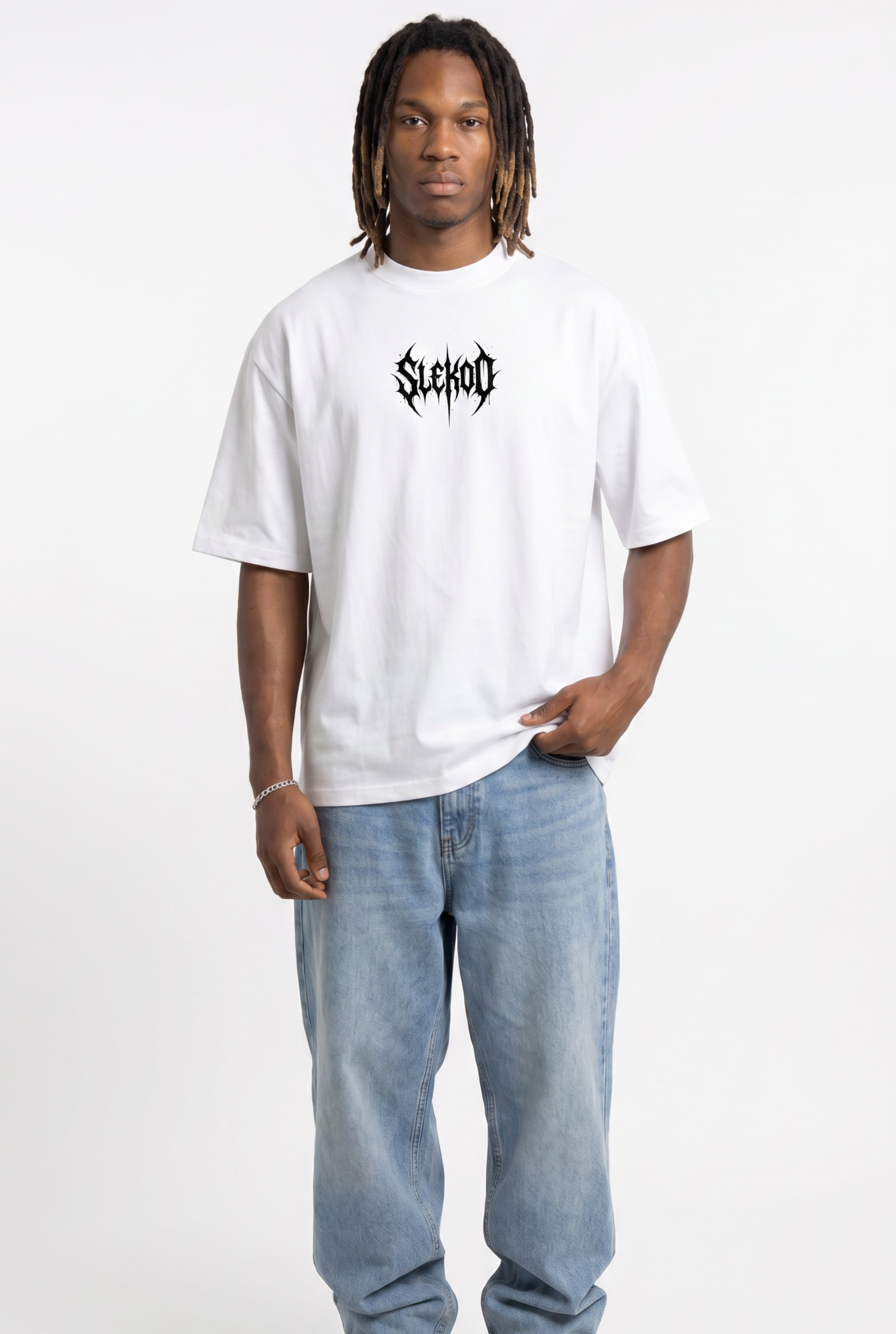 Metallic White Unisex Oversize T-Shirt