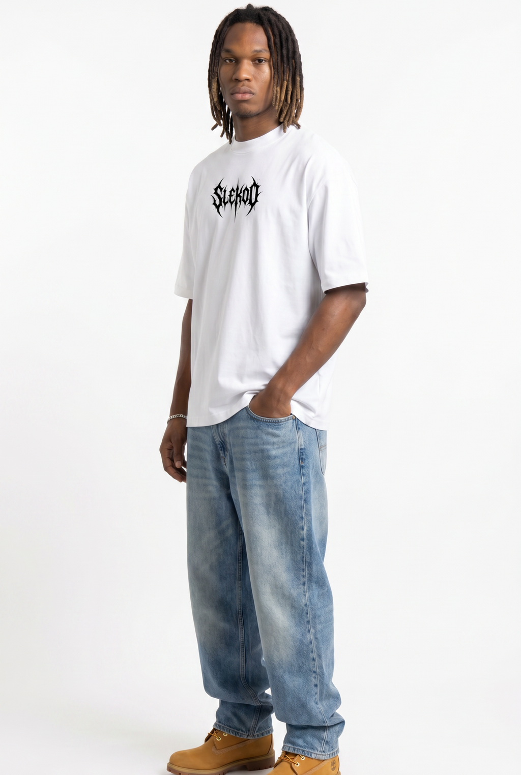 Metallic White Unisex Oversize T-Shirt