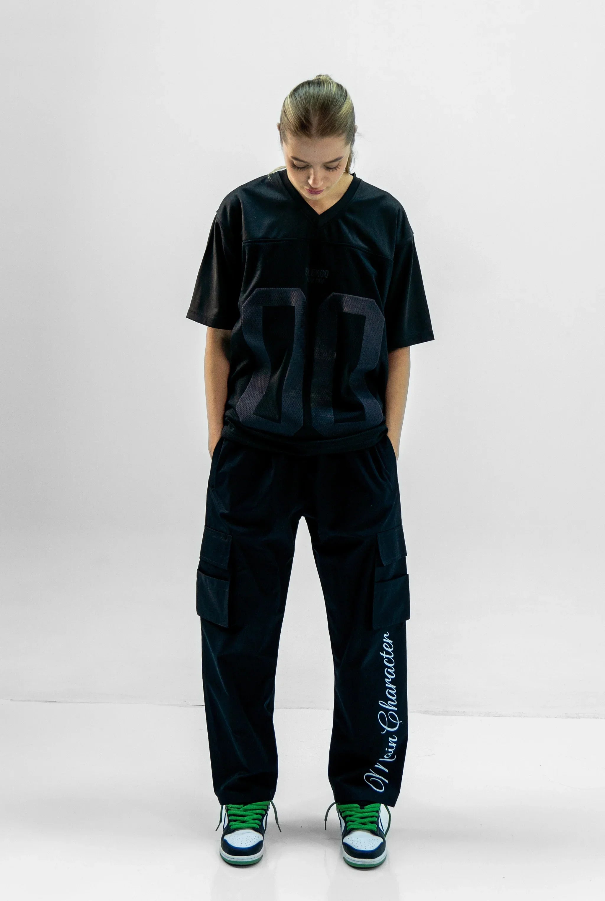 Unisex Baggy Cargo Twill Black Pants MCC Edition